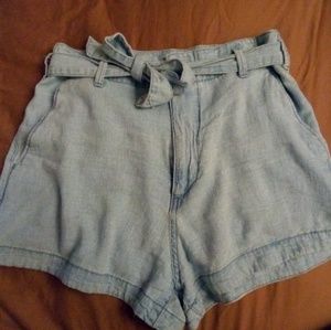 Abercrombie linen tie waist shorts